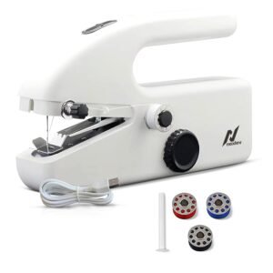 Nexlev Portable Sewing Machine| 2 Speed Settings| Cordless| Battery operated| USB Type C cord for Plug-in| Quick Fix DIY|Portable & Compact| for all Fabrics| 1 Year Warranty| White