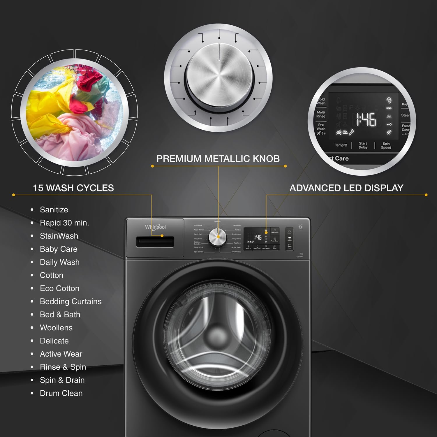Whirlpool 7 Kg 5 Star Inverter Front Load Washing Machine - Image 9