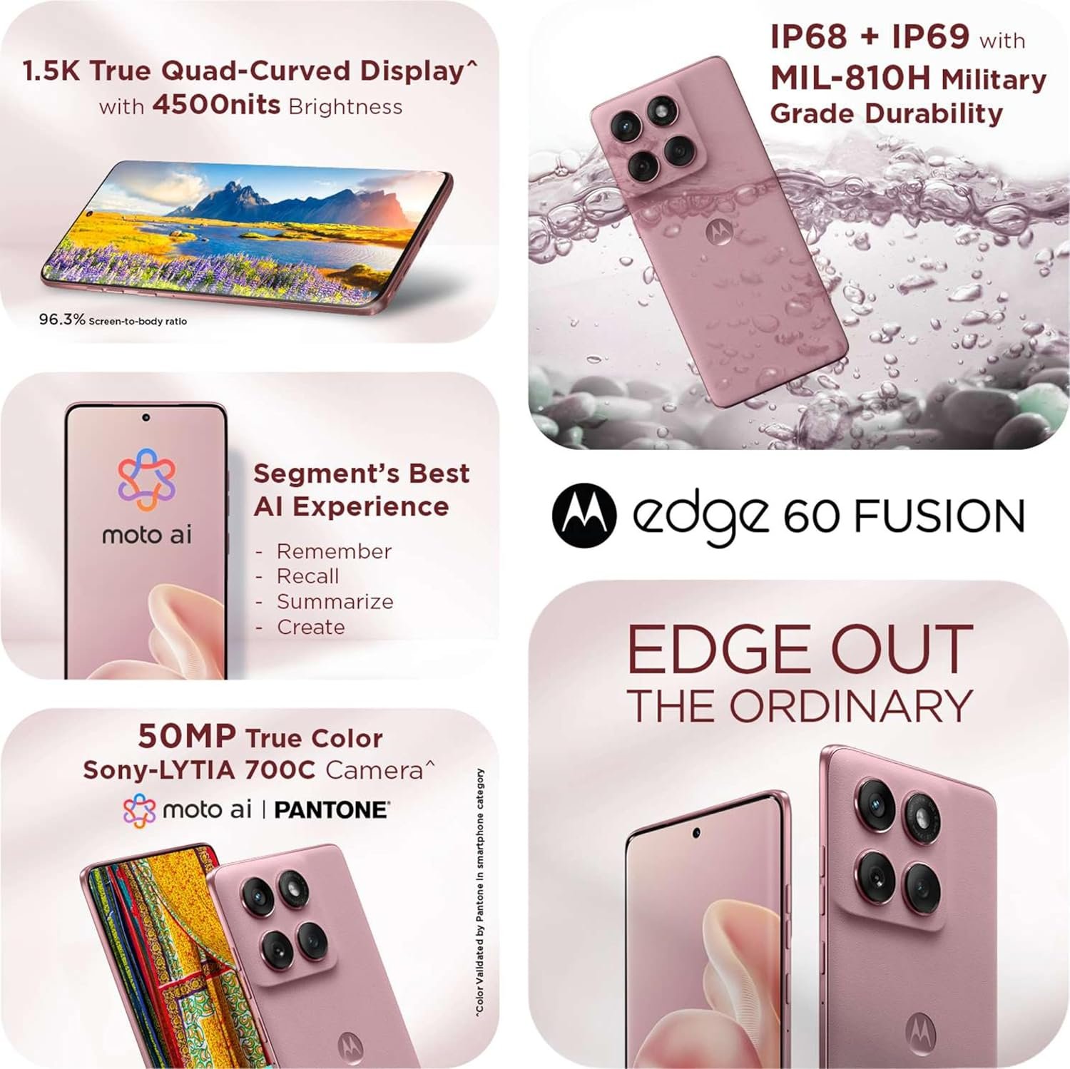 Motorola Edge 60 Fusion 5G (Pantone Zephyr, 8GB RAM, 128GB Storage) - Image 5