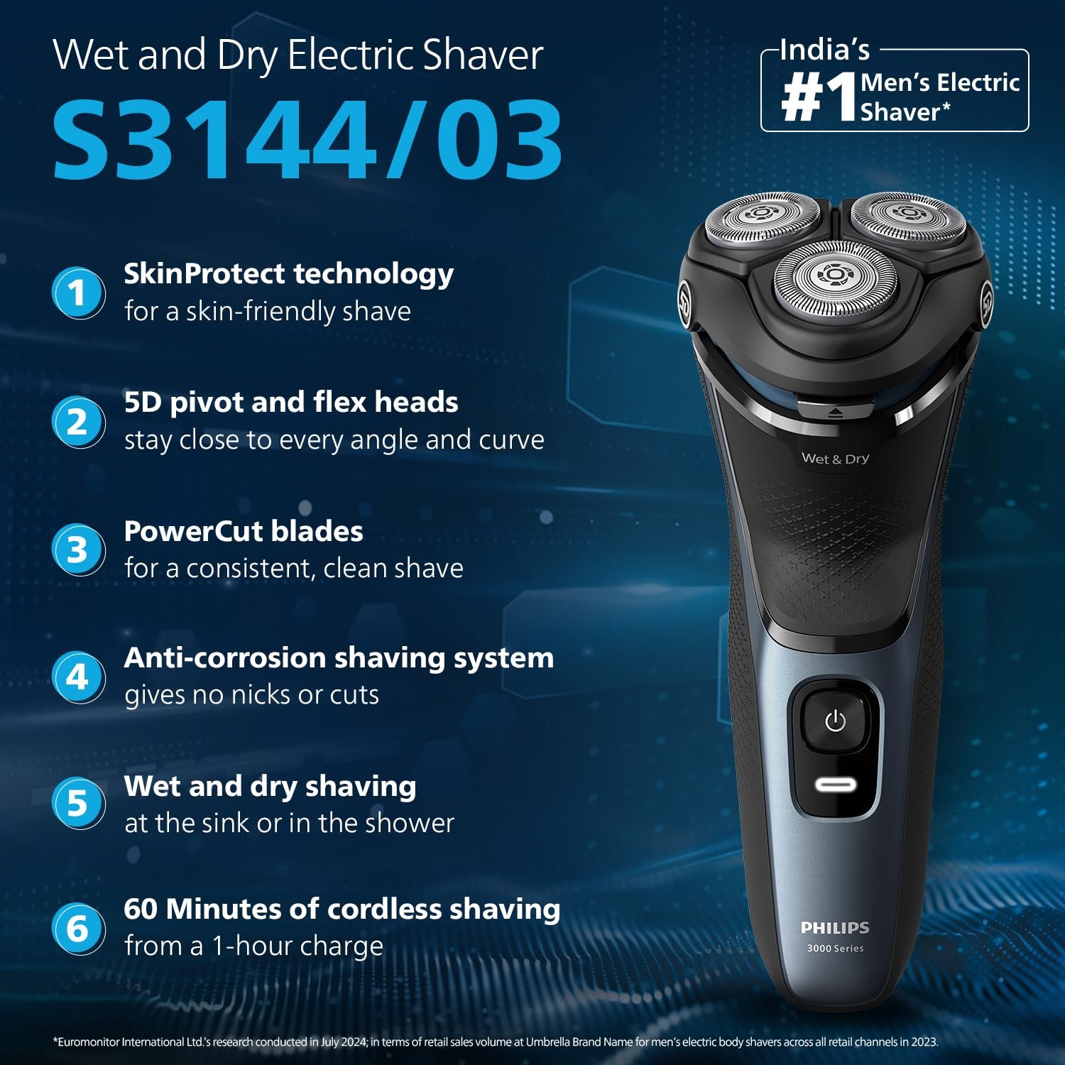 Philips Electric Shaver For Men ,S3144/03 , Black - Image 8