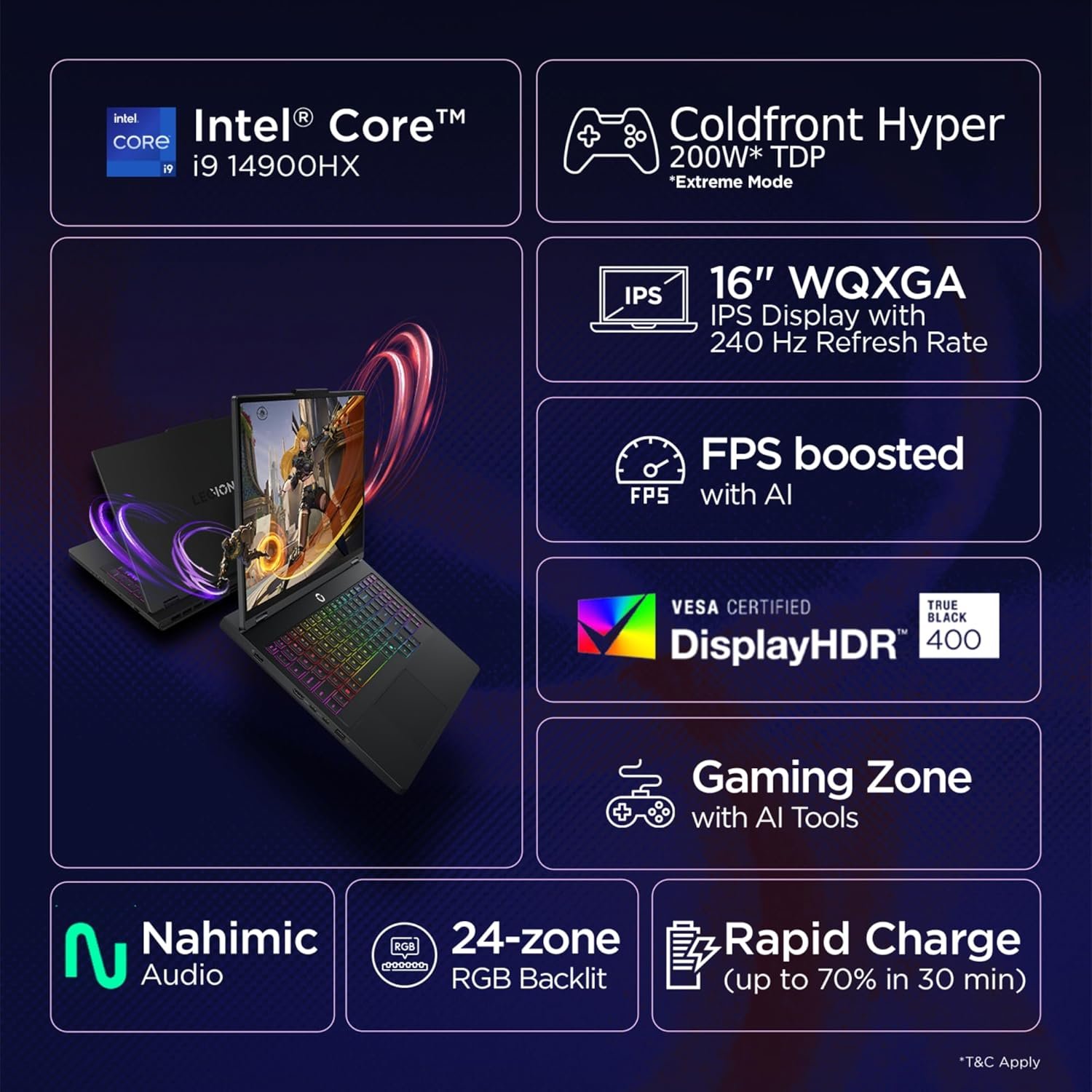Lenovo Legion Pro 5 2025 Intel Core i9-14900HX | NVIDIA RTX 5070 8GB (32GB RAM/1TB SSD/WQXGA IPS/240Hz/16 (40.6cm)/Windows 11/Office 2024+AI Now/Black/2.4Kg) - Image 2