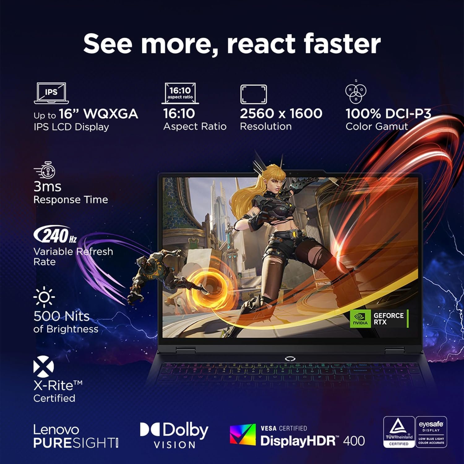 Lenovo Legion Pro 5 2025 Intel Core i9-14900HX | NVIDIA RTX 5070 8GB (32GB RAM/1TB SSD/WQXGA IPS/240Hz/16 (40.6cm)/Windows 11/Office 2024+AI Now/Black/2.4Kg) - Image 5