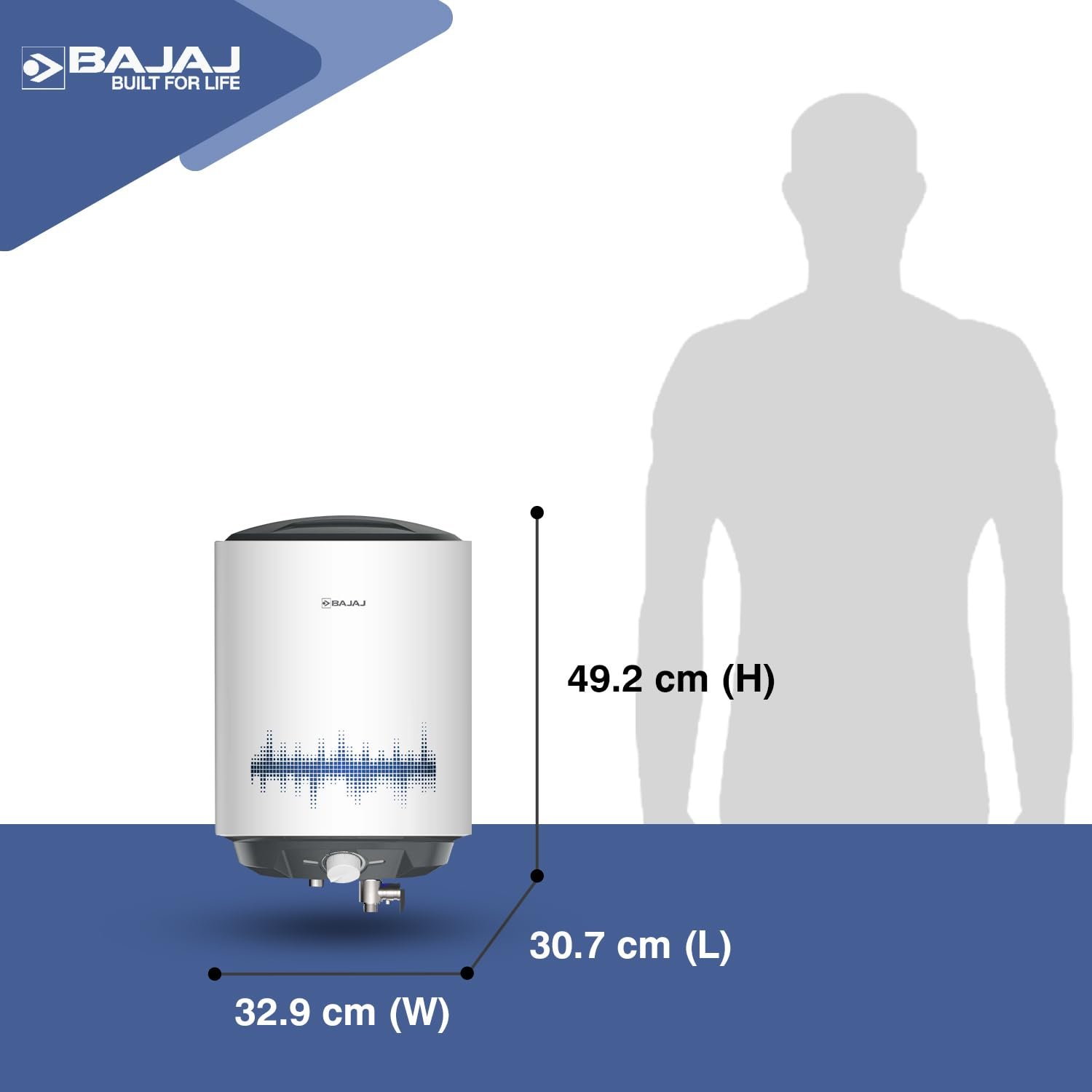 Bajaj Shield Series New Shakti 25L Storage Wall Mount Water Heater - Image 6