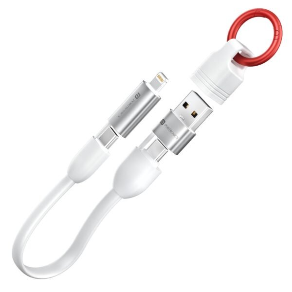 Portronics Keylink 4 in 1 Multifunctional Fast Charging Cable With In Built KeyChain