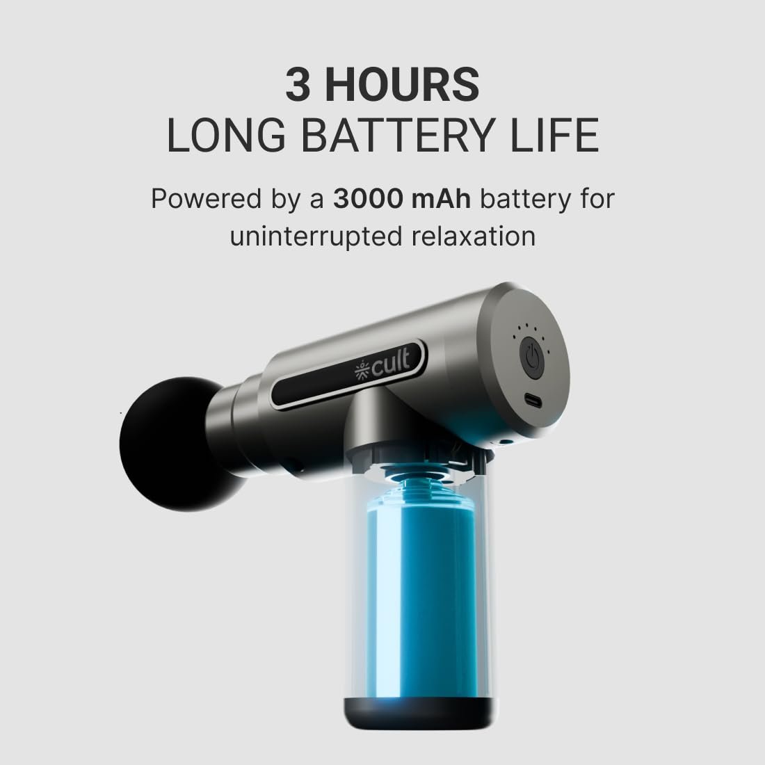 Cult Impact Deep tissue massage gun, 3000mAh battery, 6-speed intensity - Image 7