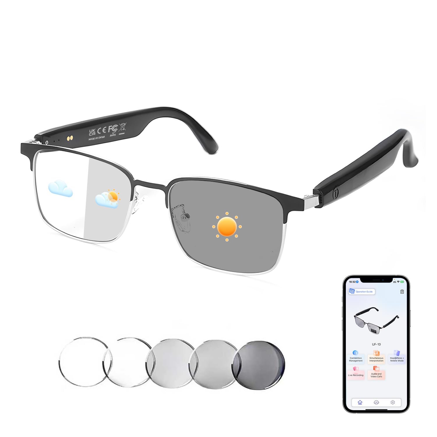AI Translation Smart Glasses for Men Women