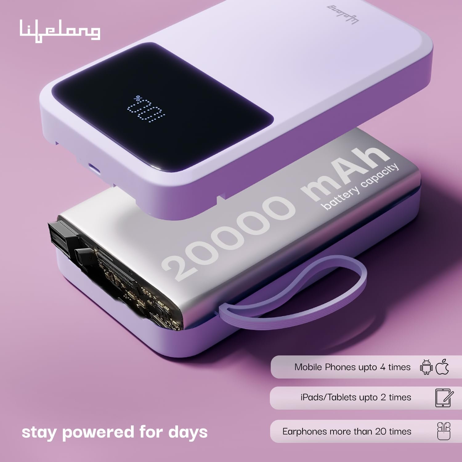 Lifelong Electronics 20000mAh 22.5W Fast Charging Power Bank - Image 4