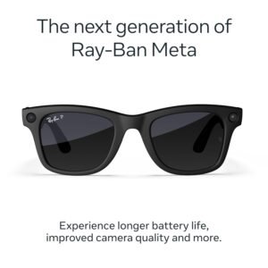 Ray-Ban Meta (Gen 2), Wayfarer Large, Matte Black | Smart AI Glasses for Men