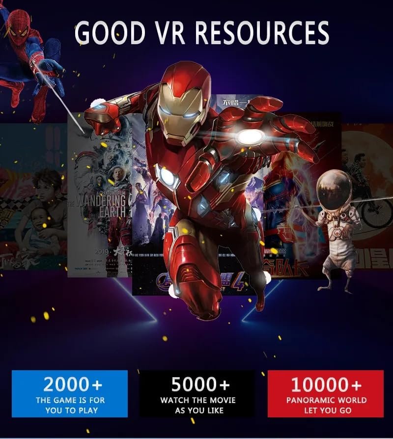3D VR Headset with Built in Adjustable Headphones Virtual Reality Glasses - Image 4