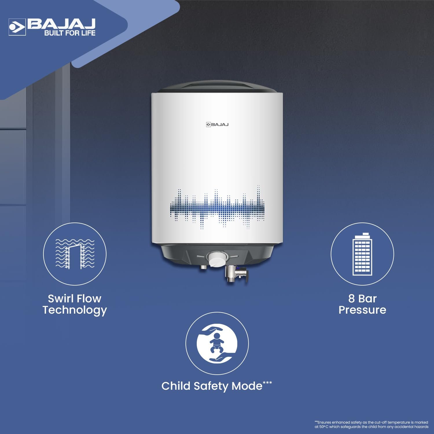 Bajaj Shield Series New Shakti 25L Storage Wall Mount Water Heater - Image 3