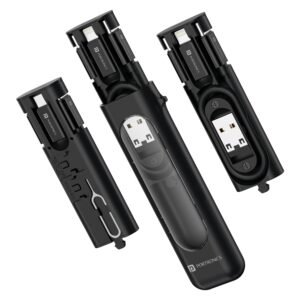 Portronics Snapcase 4 60W Multifunctional Fast Charging Data Cable Transparent Kit