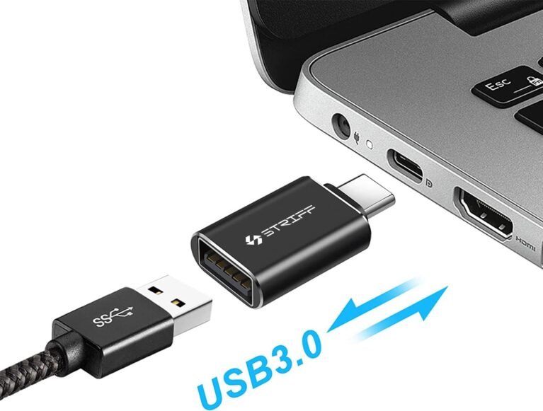 STRIFF Type C 3.1/3.0 to USB A Female OTG Adapter Compatible with MacBook Pro