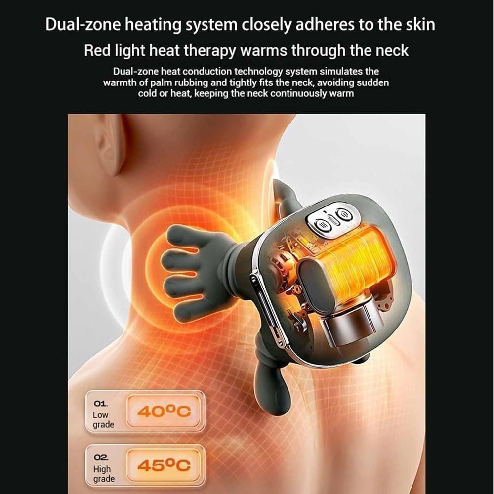 Bionic Heated Massager, Wireless Portable Shiatsu Neck and Back Massager - Image 6