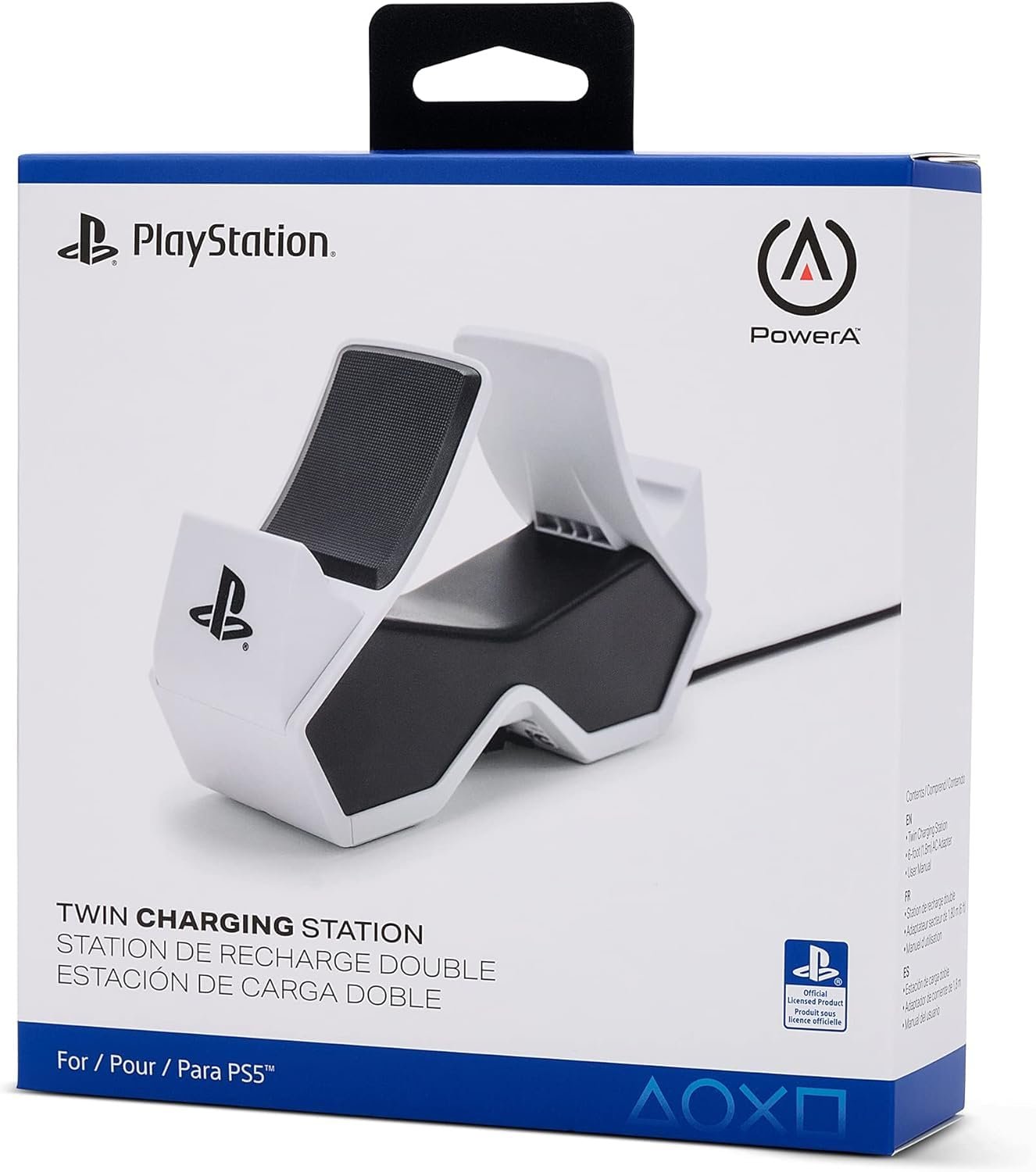 PowerA Twin Charging Station for PS5 DualSense and DualSense Edge Wireless Controllers, AC Adaptor Included, with LED Indicator, Vertical Dual Controller Fast Charging Dock (Officially Licensed) - Image 3