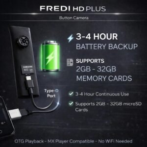 FREDI HD PLUS Button Wearable Mini Camera