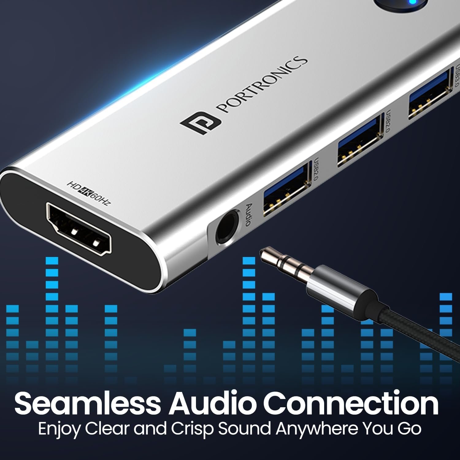 Portronics Mport One USB C Hub Dock (9-in-1) with 4K 60Hz HDMI - Image 6