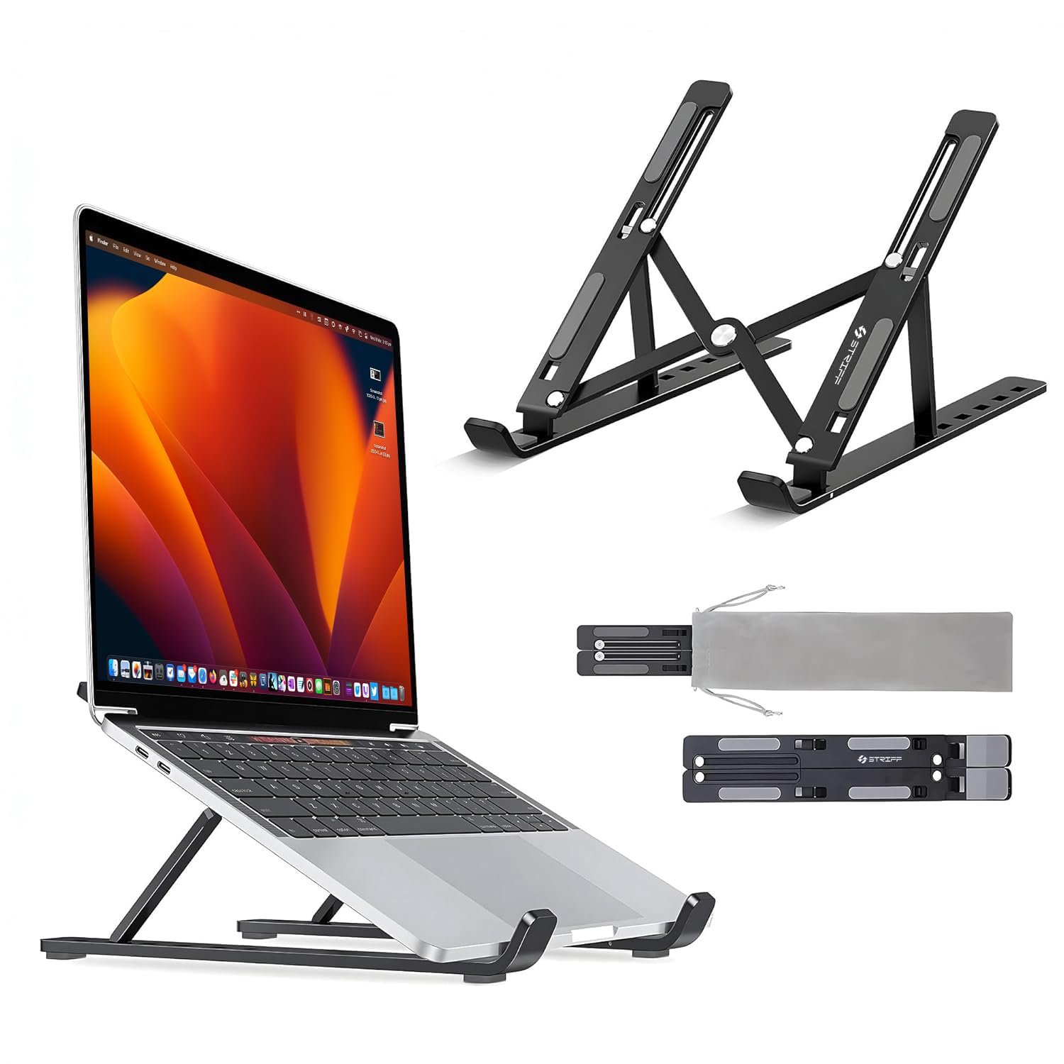 STRIFF Foldable Portable Laptop/Tablet Stand with 6 Level Height & Angle Adjustment