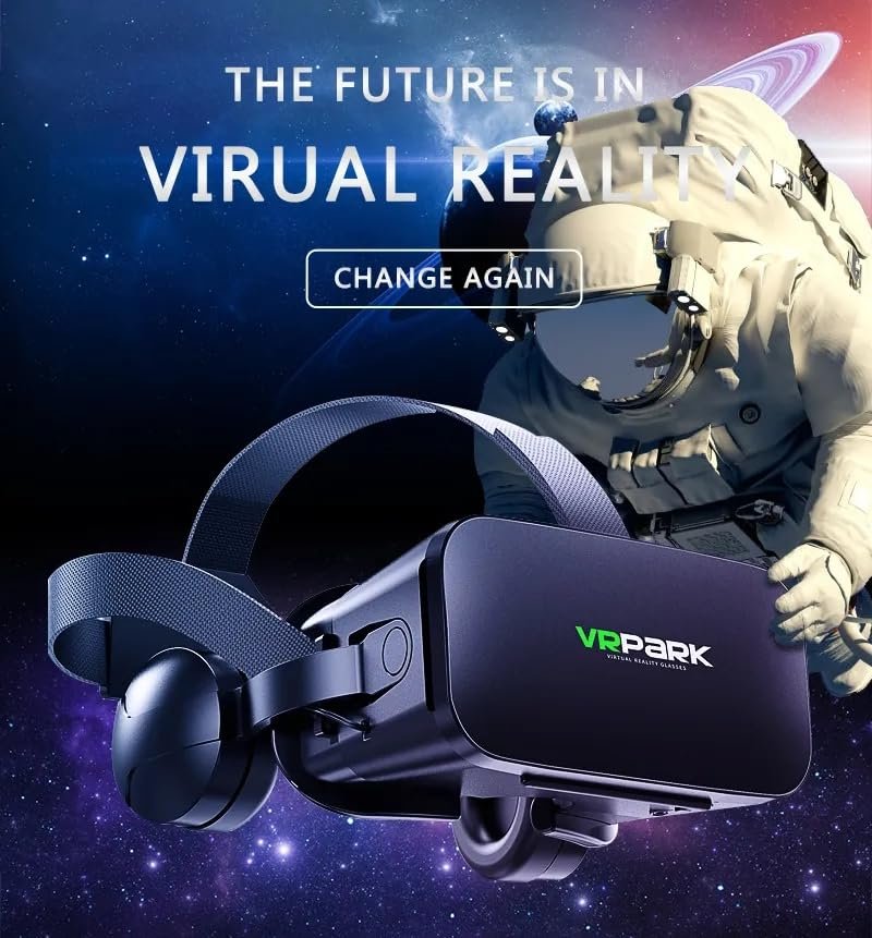 3D VR Headset with Built in Adjustable Headphones Virtual Reality Glasses - Image 7