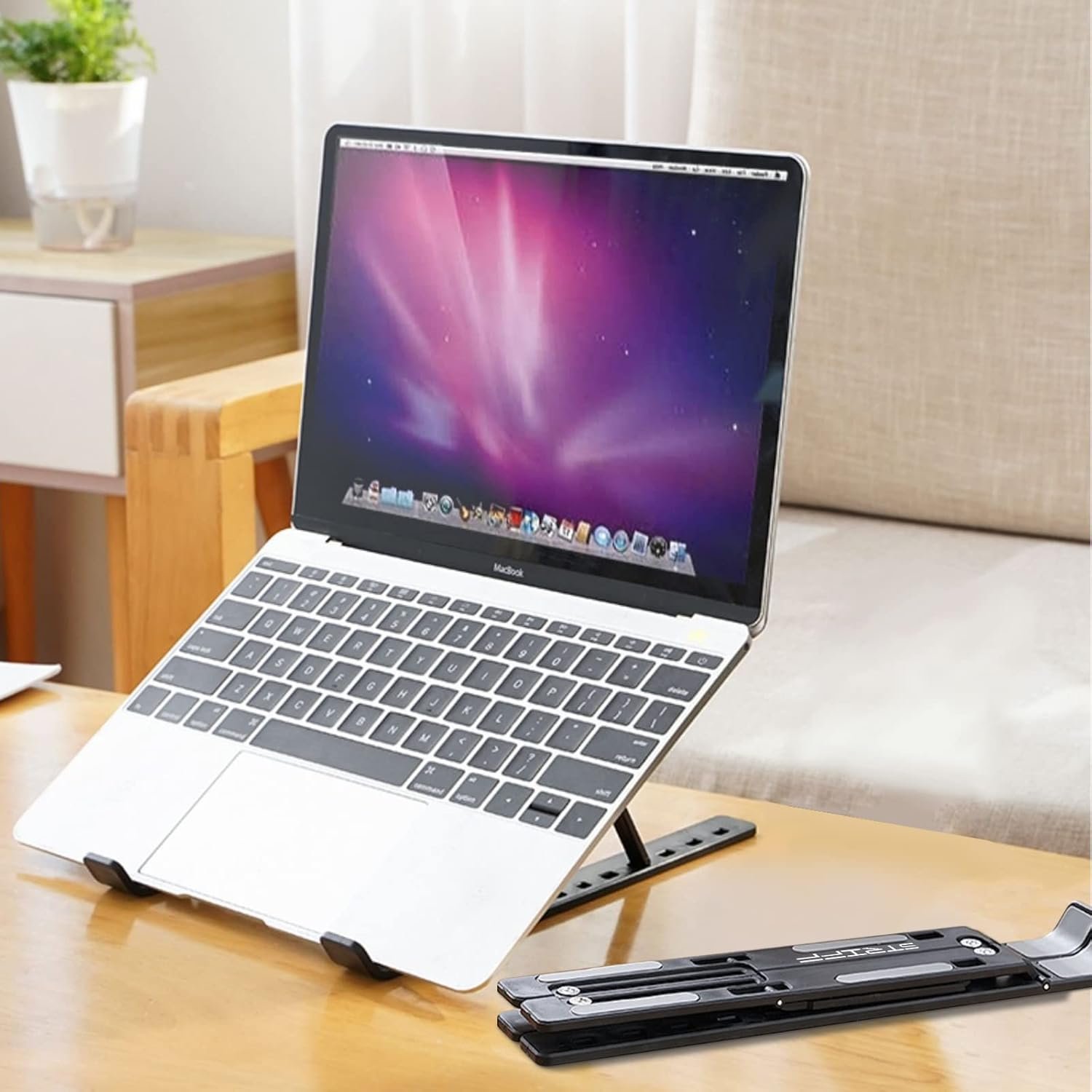 STRIFF Foldable Portable Laptop/Tablet Stand with 6 Level Height & Angle Adjustment - Image 7