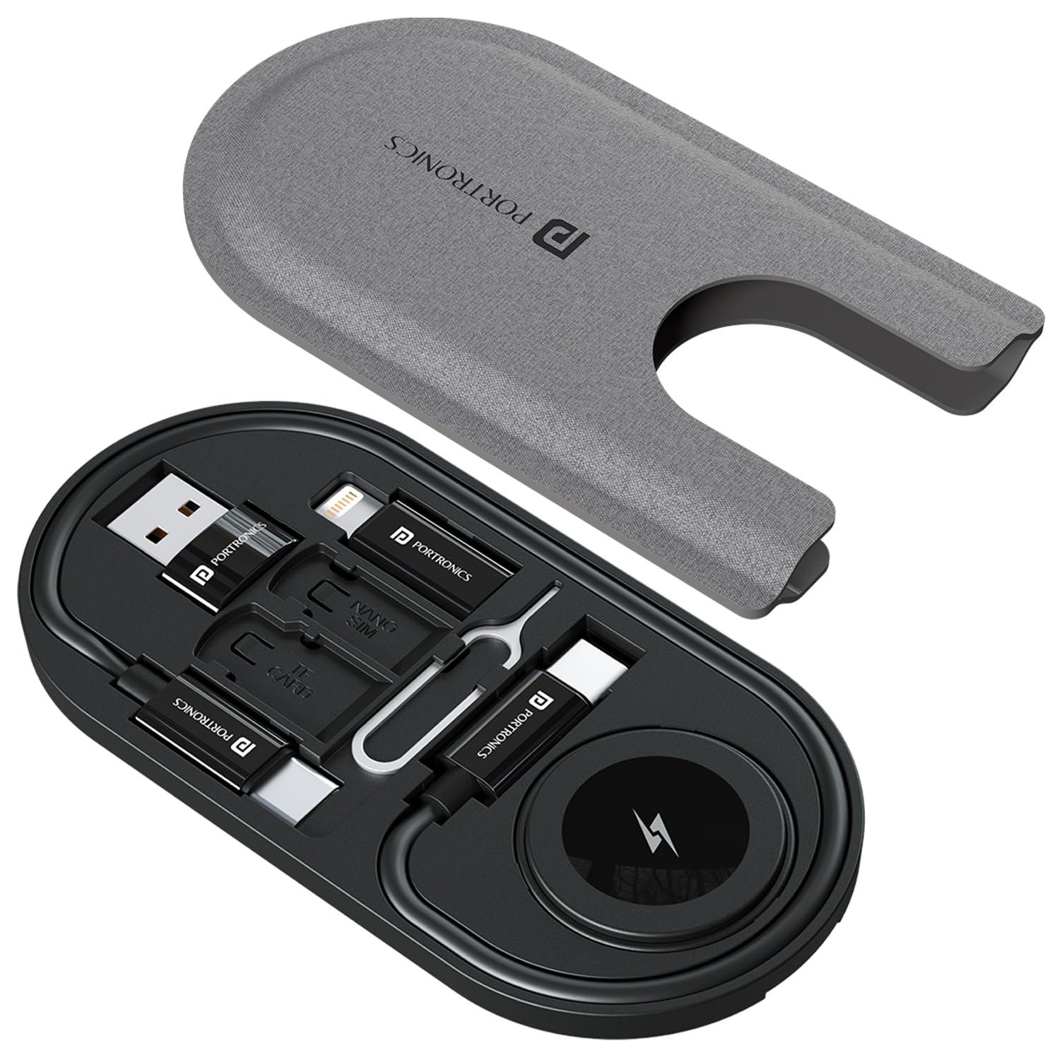 Portronics Snapcase 6 60W Multifunctional Fast Charging Data Cable Kit