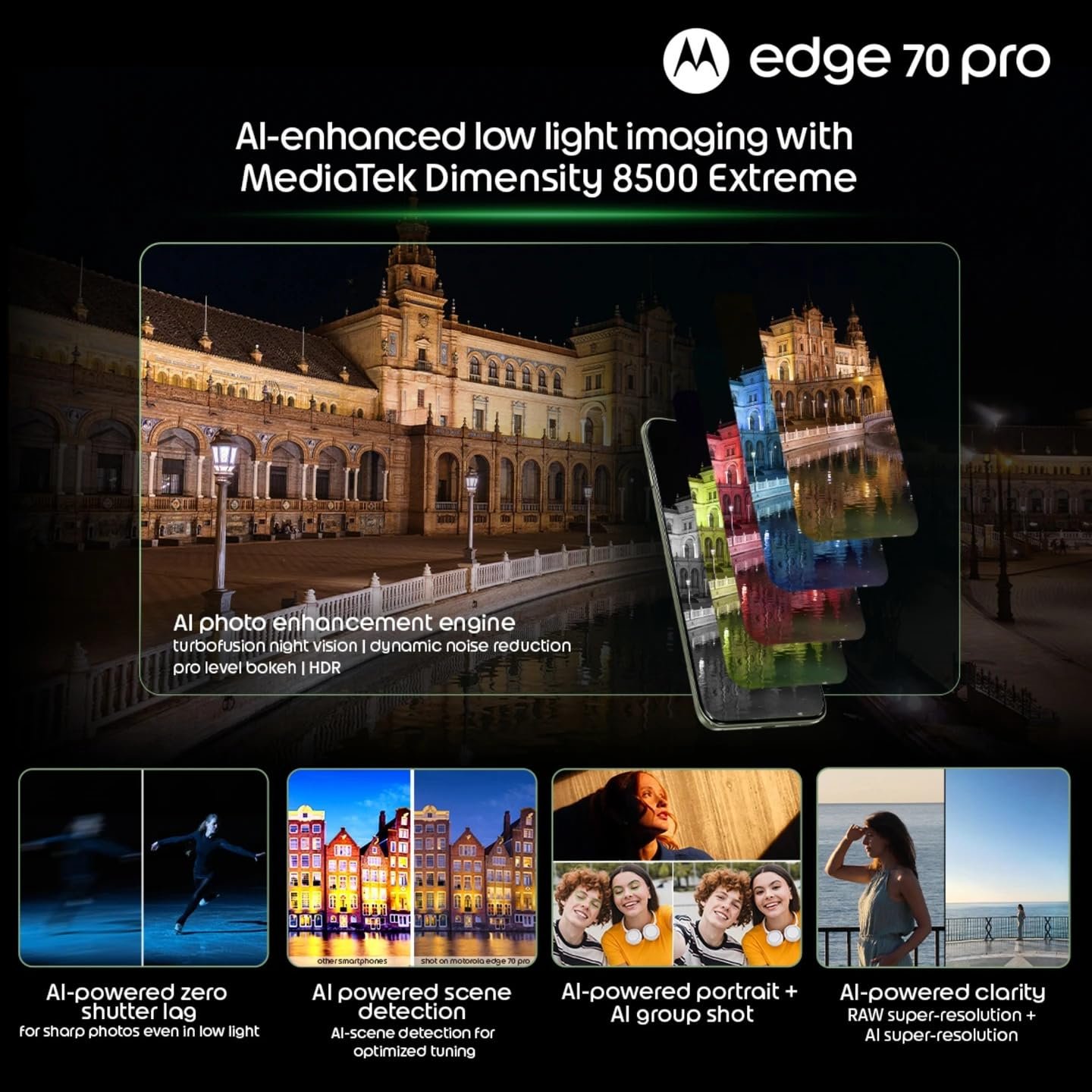 Motorola Edge 70 Pro (Satin-Luxe Pantone Tea Green, 8GB RAM, 256GB Storage) | Dimensity 8500 Extreme Processor | 50MP Dual Camera | 50MP Selfie | 6.8” FHD+ Display | 6500mAh Battery | 5G Smartphone - Image 3
