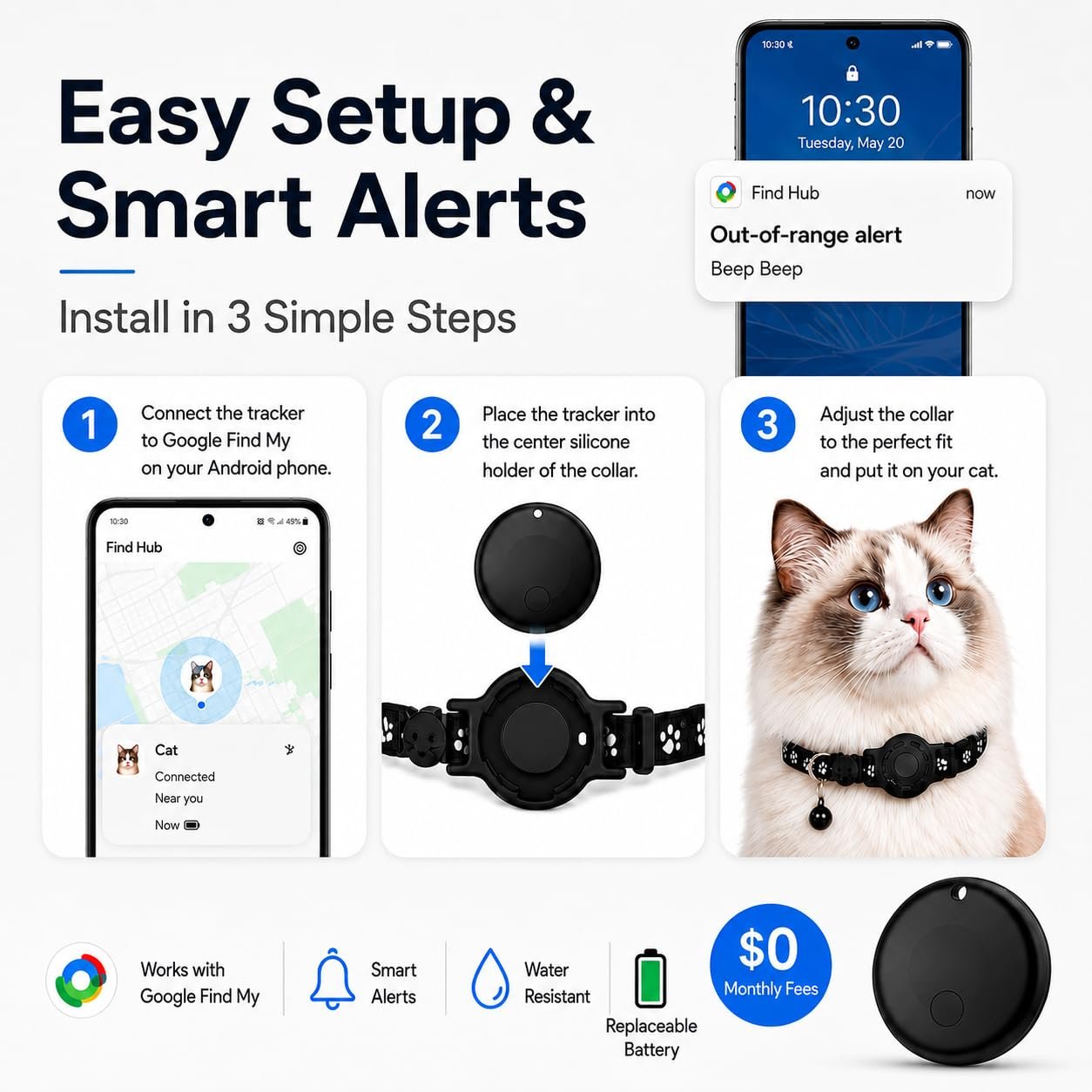 Smart Cat GPS Collar - Waterproof Pet Tracker - Image 4