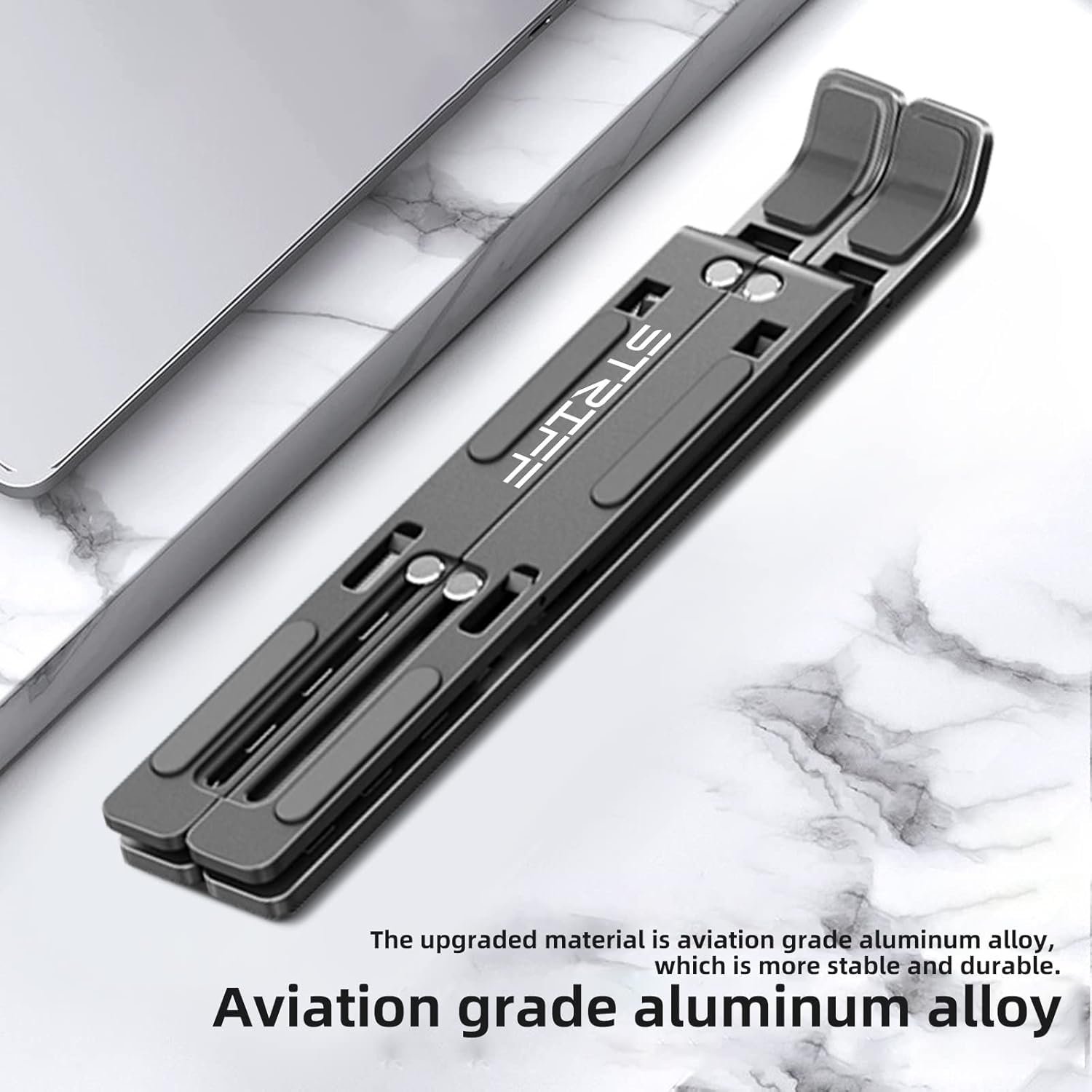 STRIFF Foldable Portable Laptop/Tablet Stand with 6 Level Height & Angle Adjustment - Image 4