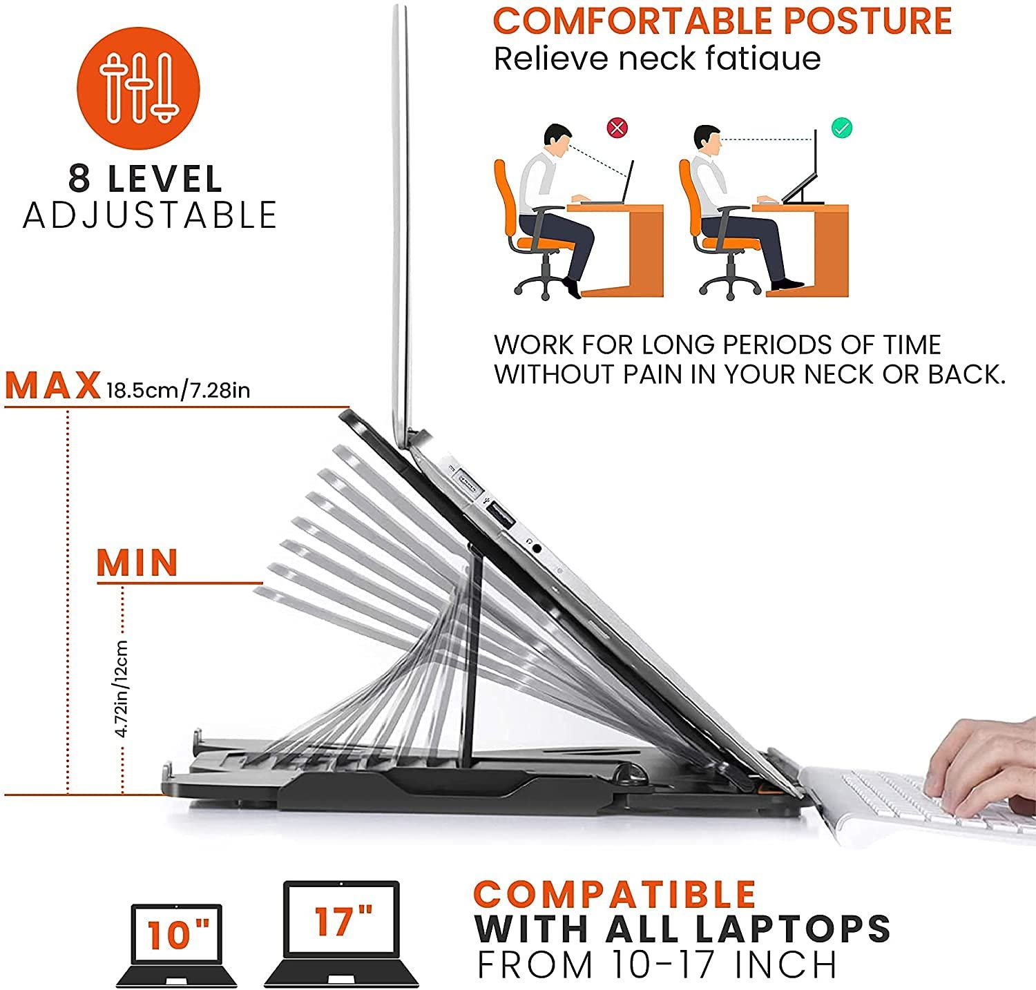 STRIFF Laptop Tabletop Stand, Adjustable Laptop Computer Stand, Multi-Angle - Image 5
