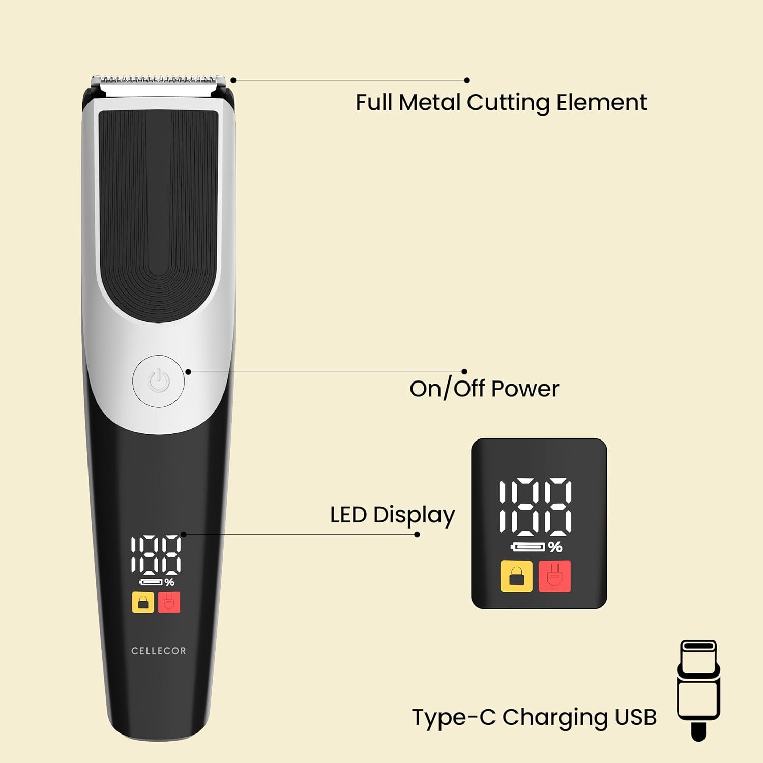 Cellecor ACUTE Beard & Stubble Trimmer for Men - Image 7