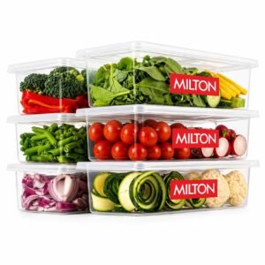 MILTON Cryo Fridge Storage Boxes Set of 6 Fridge Organizer Container
