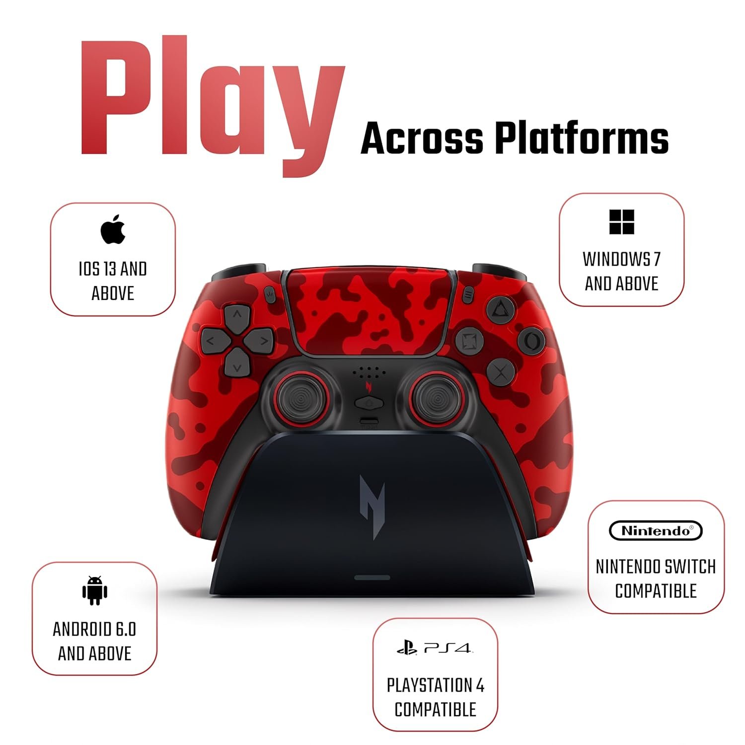 acer Nitro Katana NT-02 Wireless Multi-Platform Game Controller | Bluetooth 5.3 | Touchpad & Built-in Speaker | Dual Vibration | MR/ML Programmable Buttons | Hall Triggers | Switch/PC/Android/iOS/PS4 - Image 7