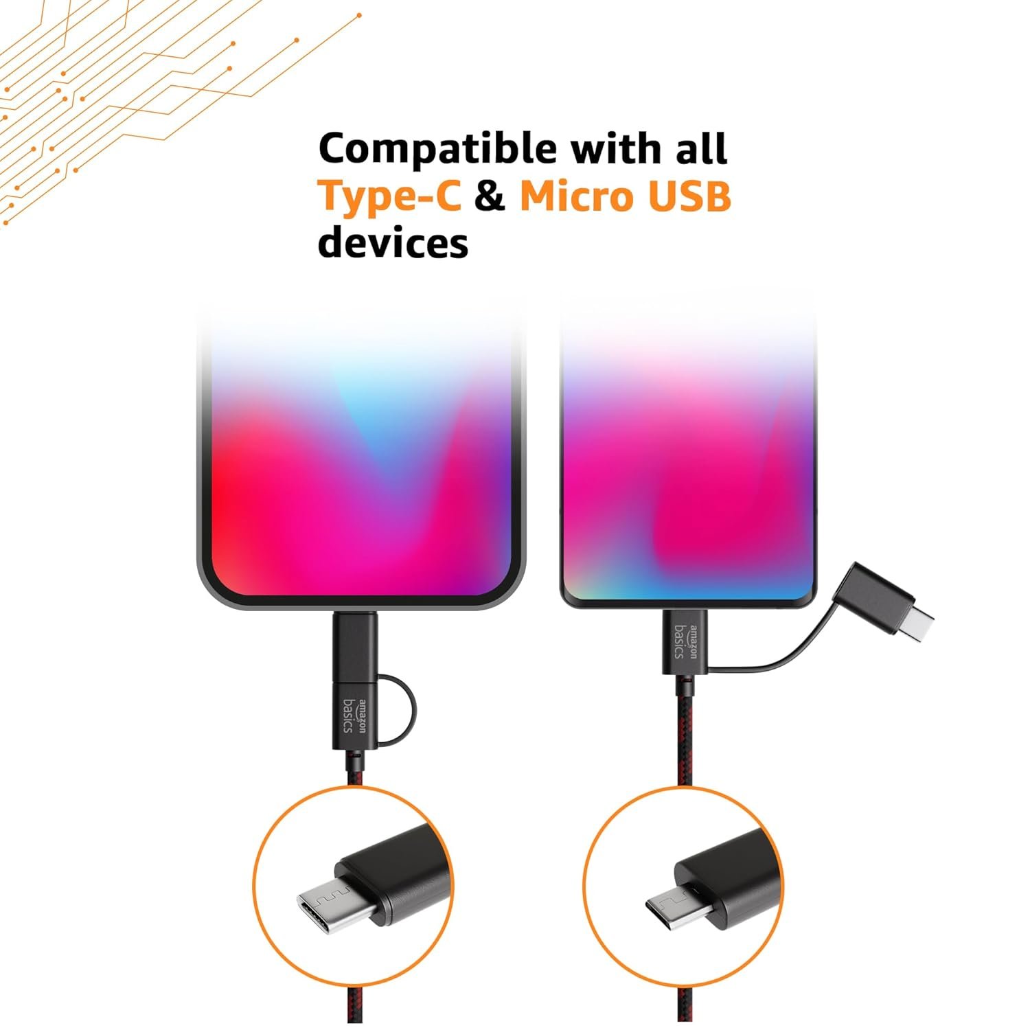 amazon basics 2-in-1 Type-C and Micro USB Braided Cable - Image 4