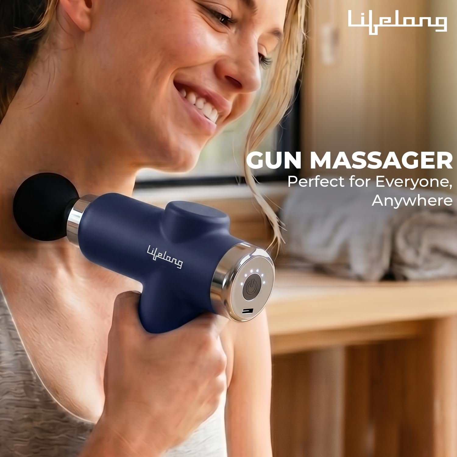 Lifelong Gun Massager for Pain Relief – 8 Massage Heads - Image 7