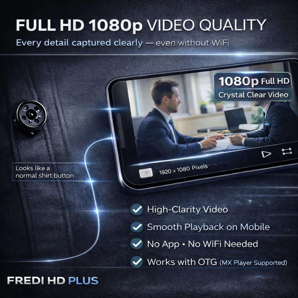 FREDI HD PLUS Button Wearable Mini Camera - Image 3