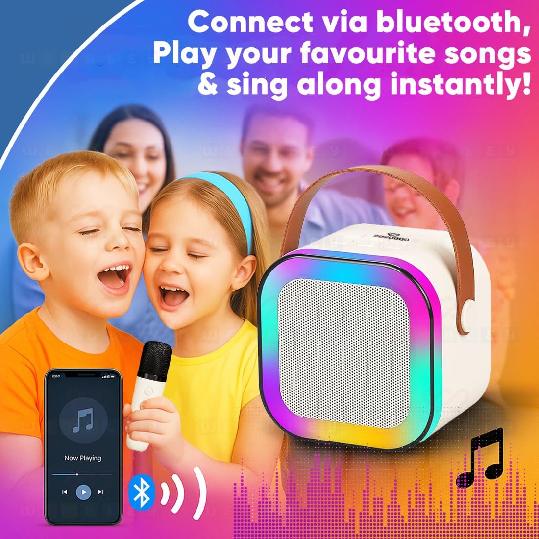 Wembley Rechargeable Karaoke Mic with Speaker for Singing - Image 8