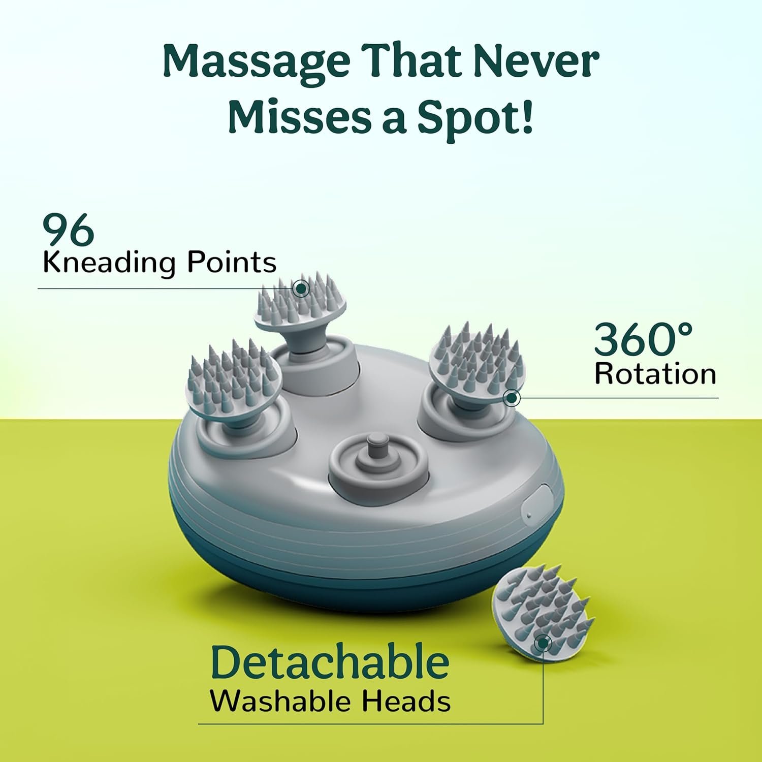 Caresmith Revive Scalp Massager | 96 Silicon Kneading Points with Detachable Heads - Image 3