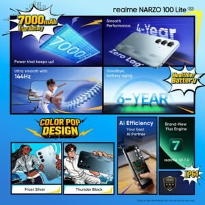 realme narzo 100 Lite 5G (Frost Silver,4GB+128GB)