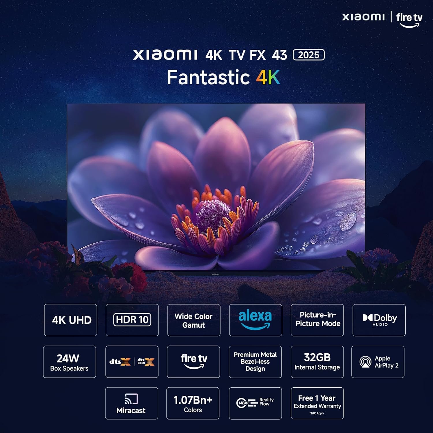 Xiaomi 108 cm (43 inch) FX Ultra HD 4K Smart LED Fire TV L43MB-FIN - Image 2