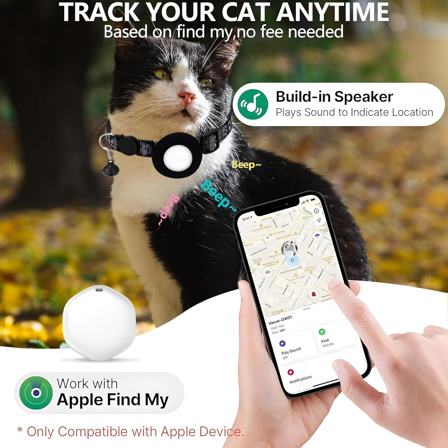 GPS Tracker for Cats, Mini GPS Pet Tracker with Collar - Image 5