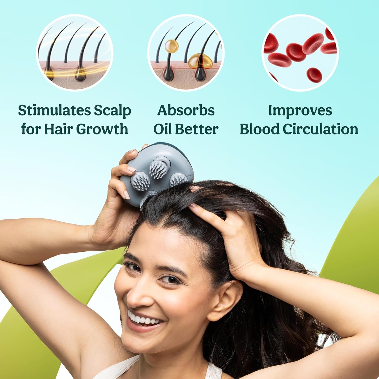 Caresmith Revive Scalp Massager | 96 Silicon Kneading Points with Detachable Heads - Image 4