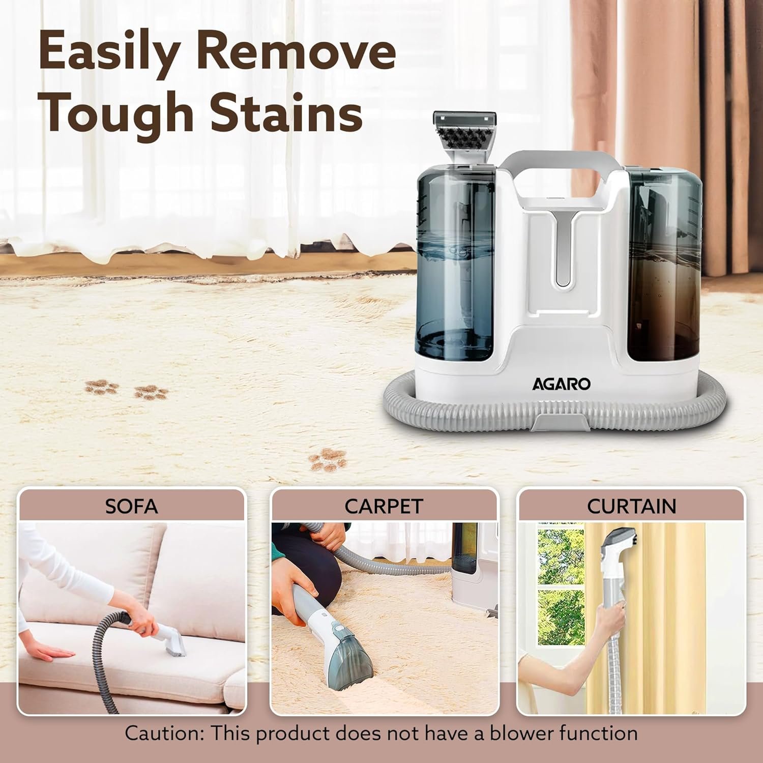 AGARO Crest Portable Spot Cleaner, Super Suction Cleaning Machine - Image 2