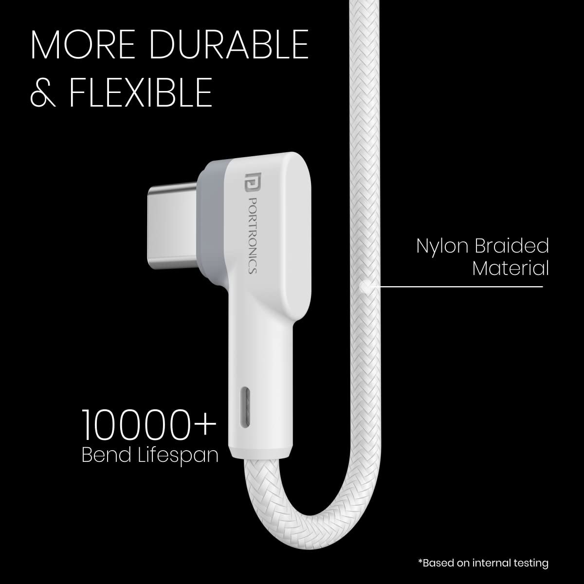Portronics Konnect L POR-1403 Fast Charging 3A Type-C Cable 1.2 Meter - Image 2