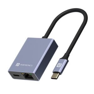 Portronics Mport 30M USB Dock Type-C to PD 100W & Ethernet Hub, RJ45 LAN Port