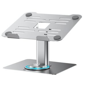 Portronics Twister Metal Laptop Stand with Rotation Base, Angle & Height Adjustable