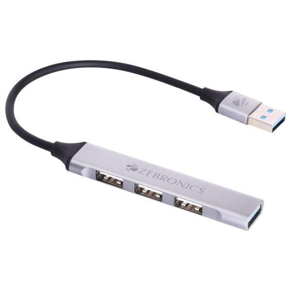 Zebronics 200HB USB 3.0 4 Port hub with Hi Speed Data Transfer, Aluminum ABS Body