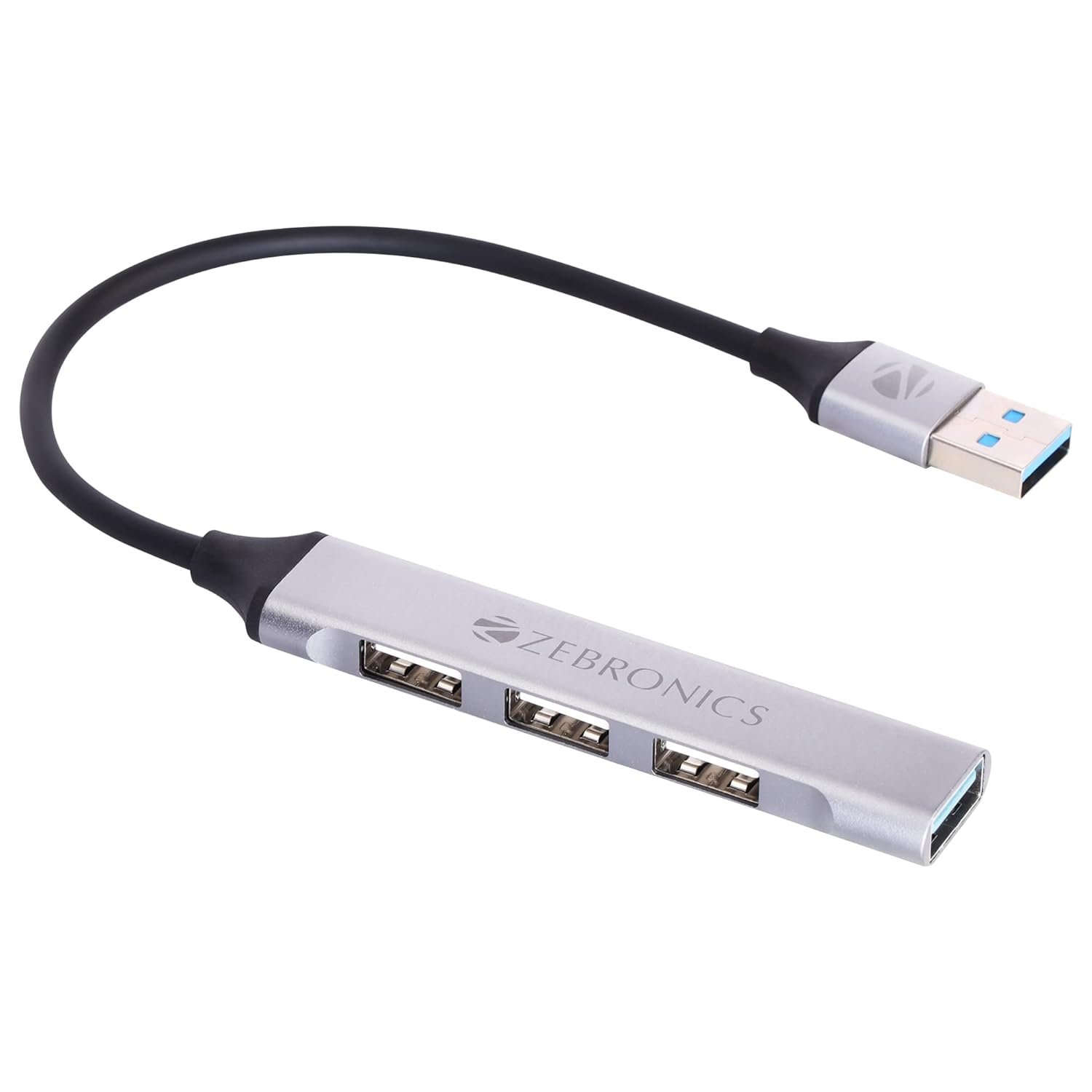 Zebronics 200HB USB 3.0 4 Port hub with Hi Speed Data Transfer, Aluminum ABS Body