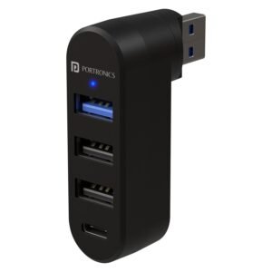 Portronics MPort Spin 4-in-1 USB Hub Dock with Type-C, USB 3.0 Super Speed