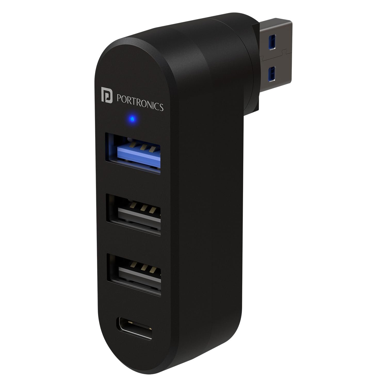 Portronics MPort Spin 4-in-1 USB Hub Dock with Type-C, USB 3.0 Super Speed