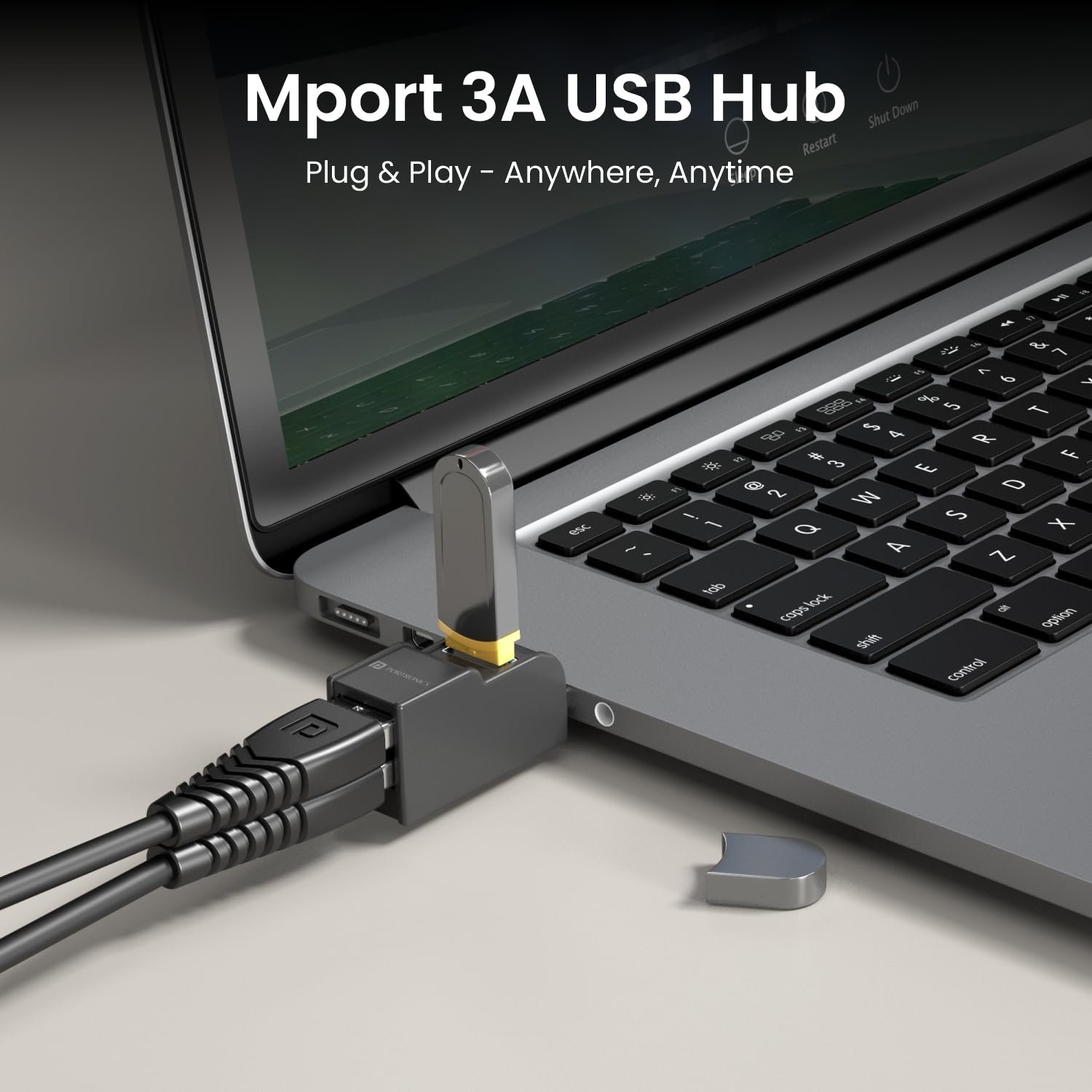 Portronics Mport 3A USB Hub Dock (3-in-1), Multiport Adapter with USB 3.0 & USB 2.0 - Image 4