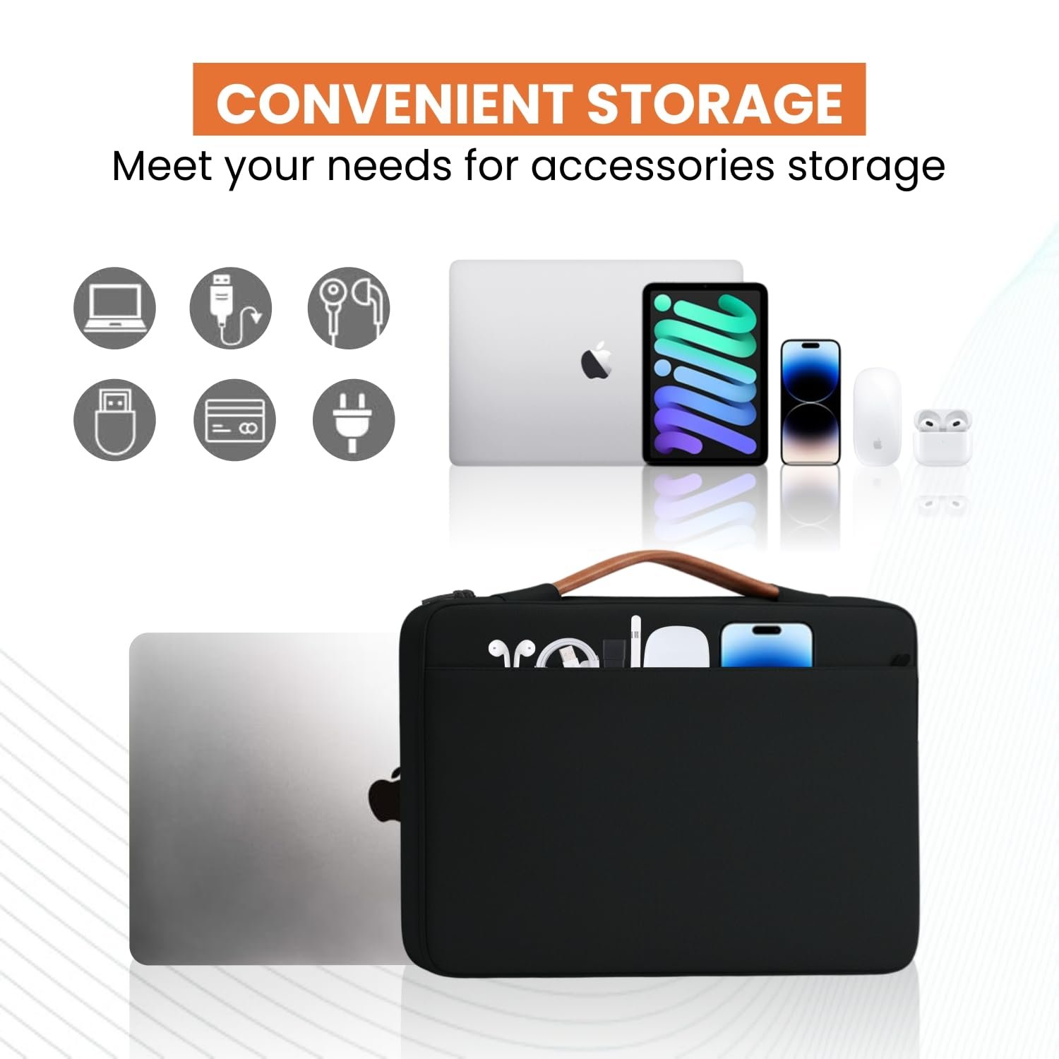 Dyazo 14.1 Inch Laptop Sleeve Carry Case with Handle - Image 3